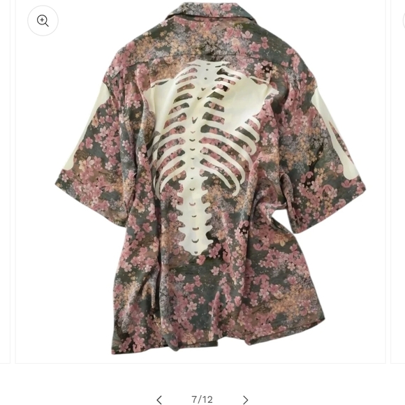 Kapital Sakura Aloha Bone Print Shirt - Khaki - Picture 9 of 9